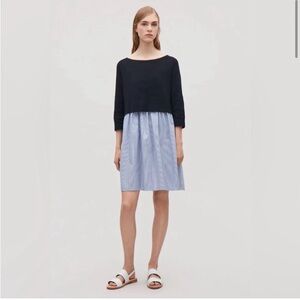 COS Navy Cotton Dress (Skirt & Top Attached)